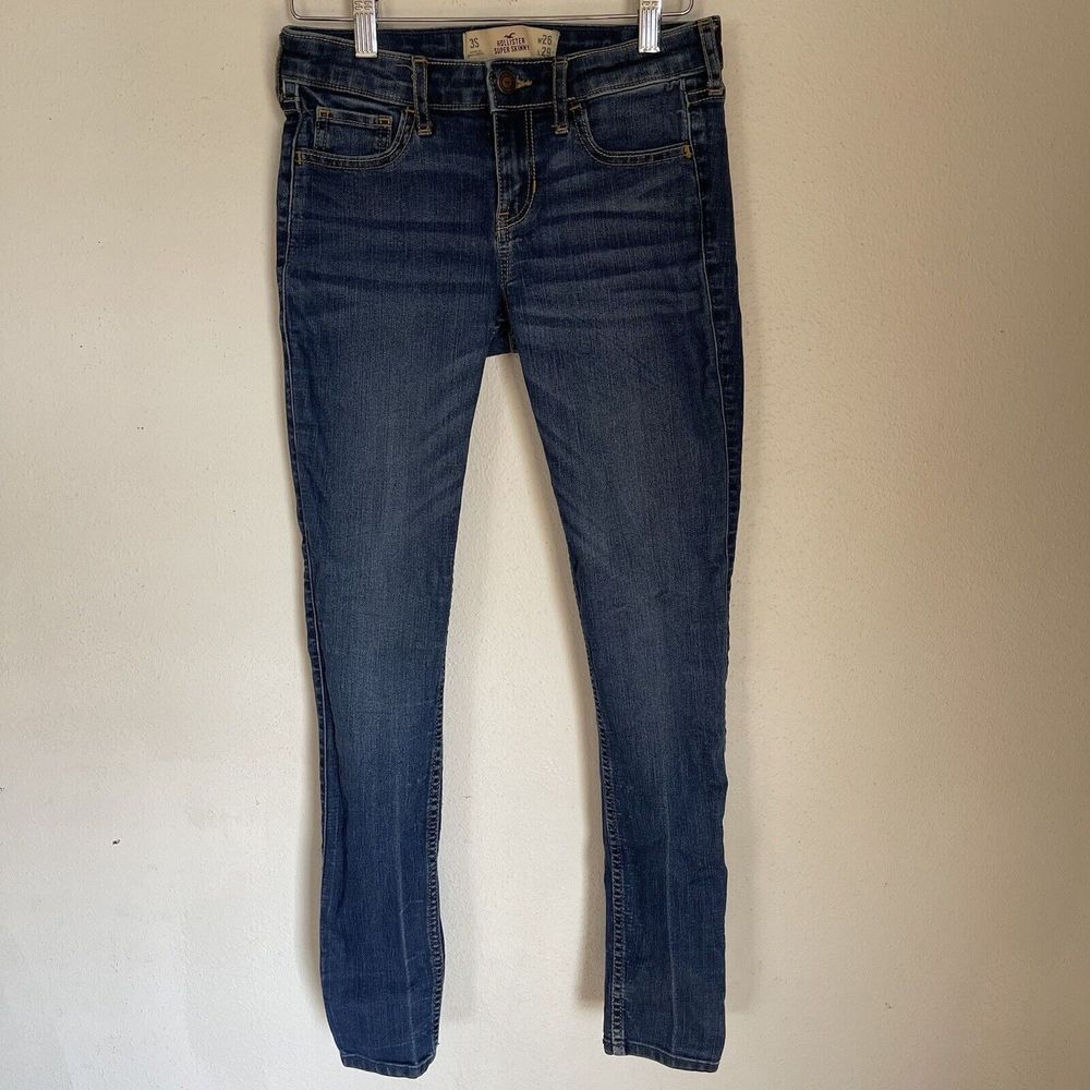 Hollister Super Skinny Jeans Size 3S W26 L29 Classic Stretch Denim Blue Women's